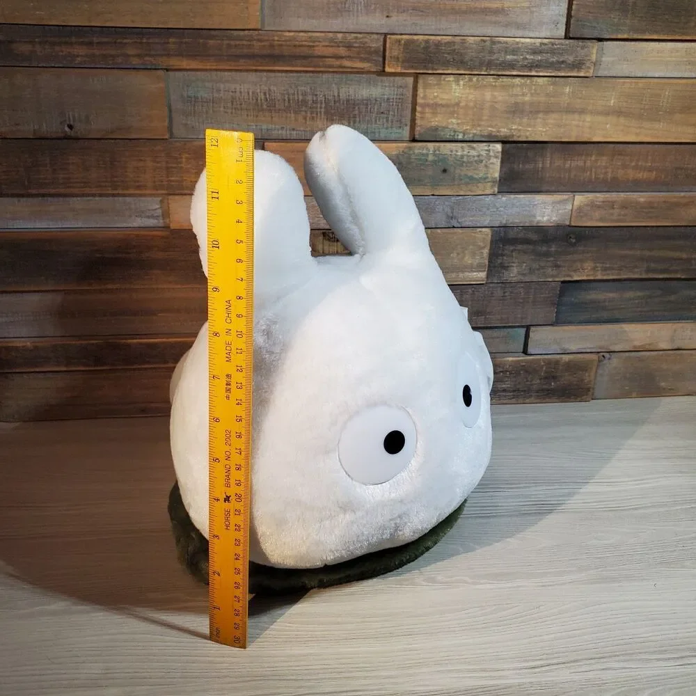 My Neighbor Totoro 12 Inch Coussin Nakayoshi Blanc White w/Bag On Leaf Plush